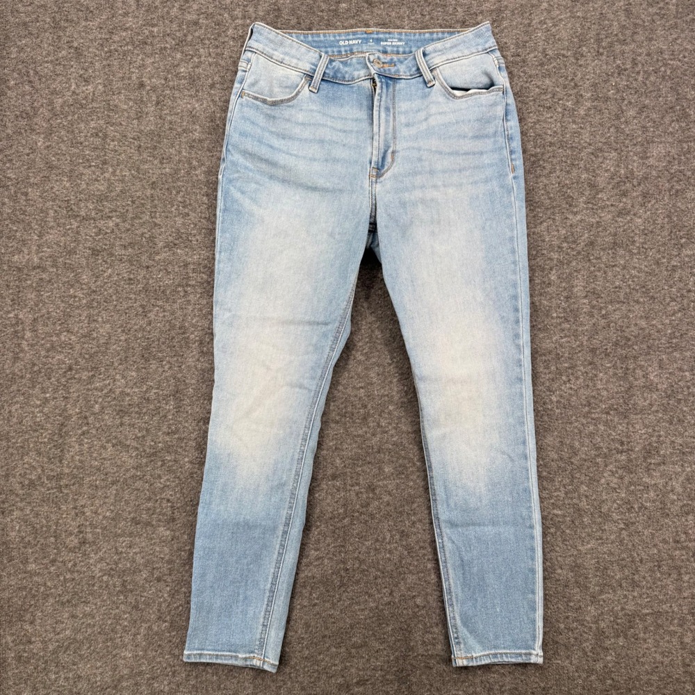 Old Navy Womens High Rise Super Skinny Jeans Light Wash Blue 4 Short Denim Pants